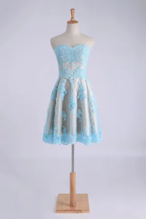 2024 Cocktail Dresses Sweetheart A-Line Tulle With P929KDLY