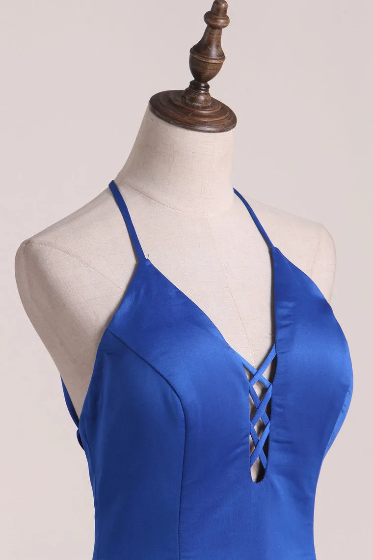 2024 Evening Dresses Halter Open Back Spandex Mermaid