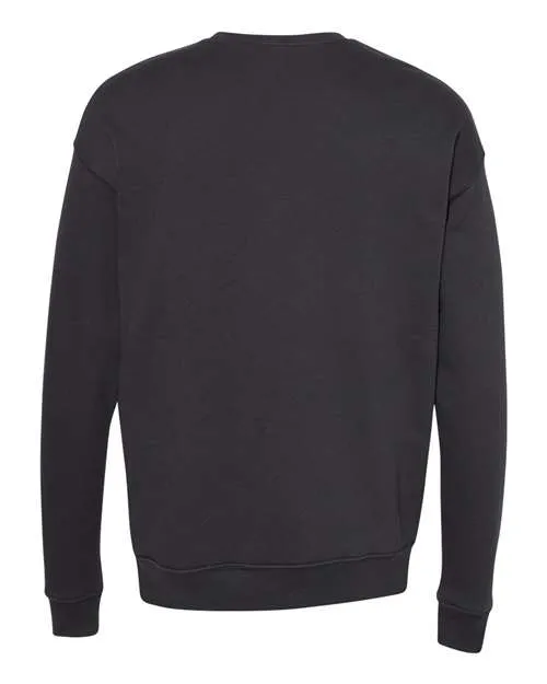 BELLA   CANVAS Sponge Fleece Drop Shoulder Crewneck Sweatshirt 3945 DTG Black