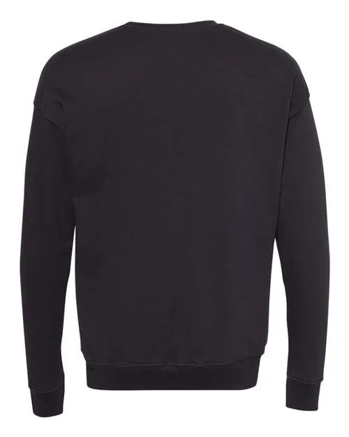 BELLA   CANVAS Sponge Fleece Drop Shoulder Crewneck Sweatshirt 3945 DTG Black