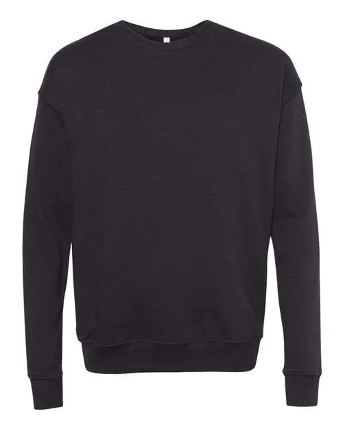 BELLA   CANVAS Sponge Fleece Drop Shoulder Crewneck Sweatshirt 3945 DTG Black