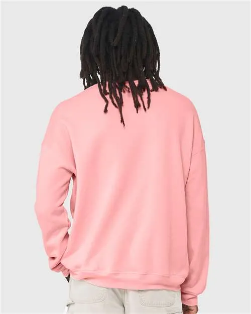 BELLA   CANVAS Sponge Fleece Drop Shoulder Crewneck Sweatshirt 3945 Pink