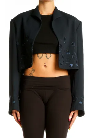 Black Embellished Cropped Jacket