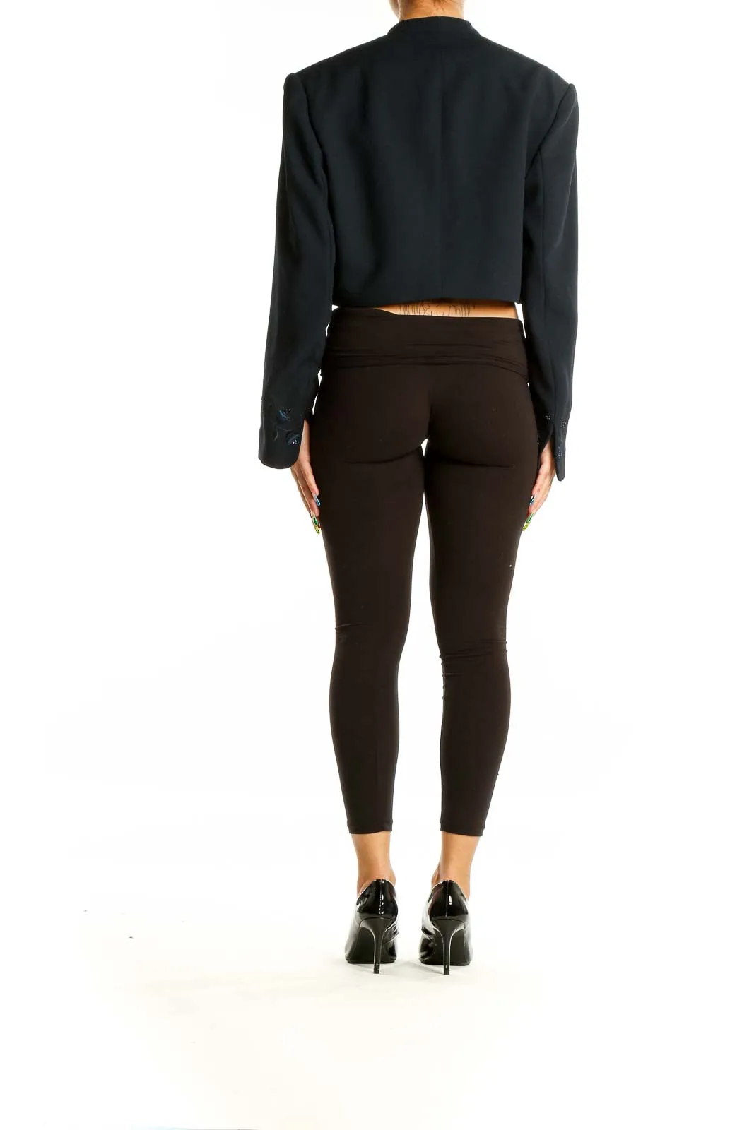 Black Embellished Cropped Jacket