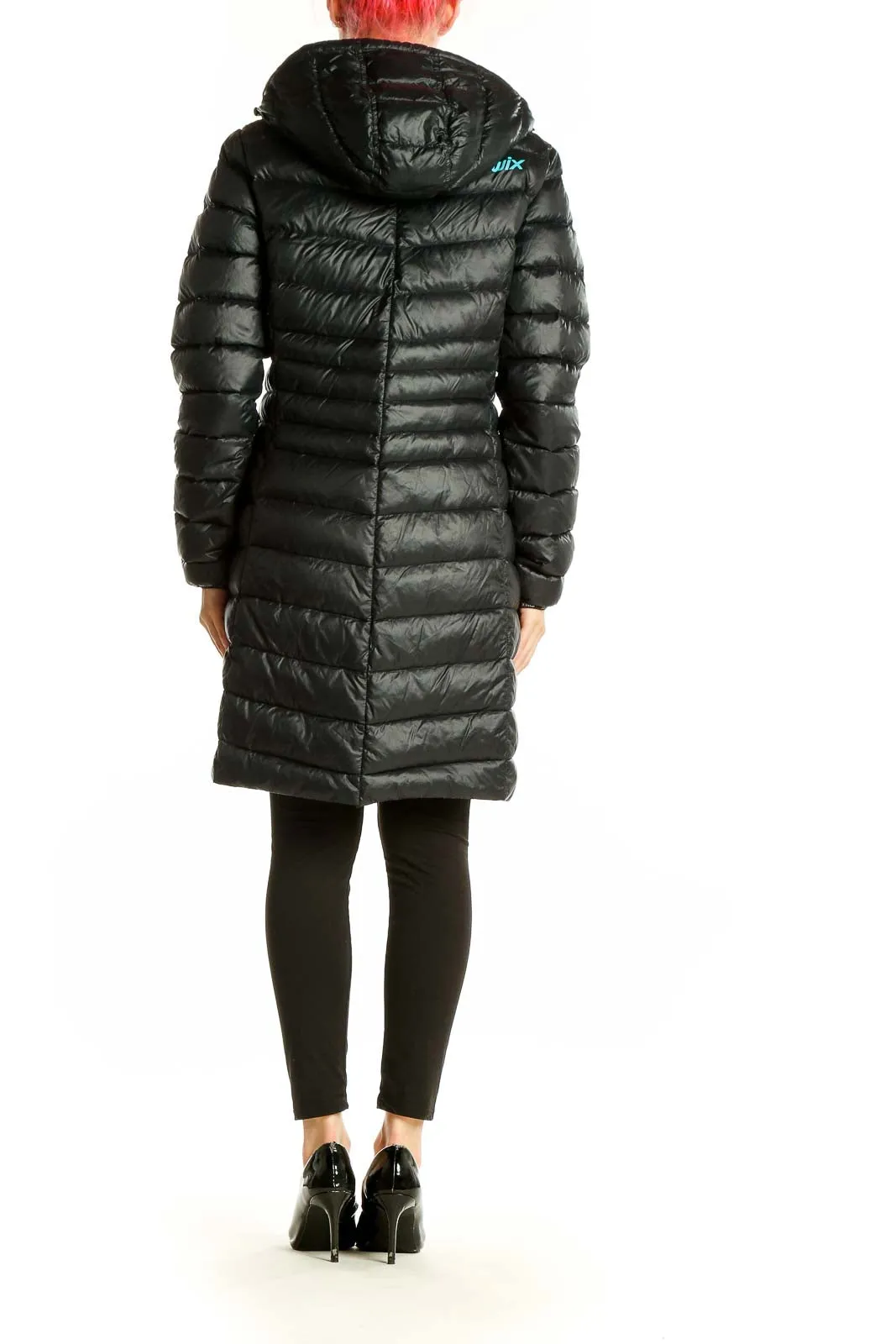 Black Quilted Long Puffer Jacket