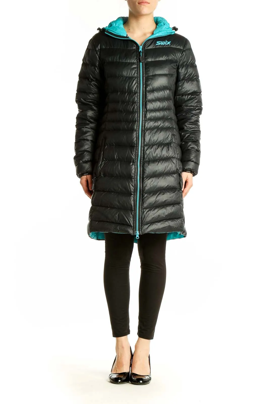Black Quilted Long Puffer Jacket