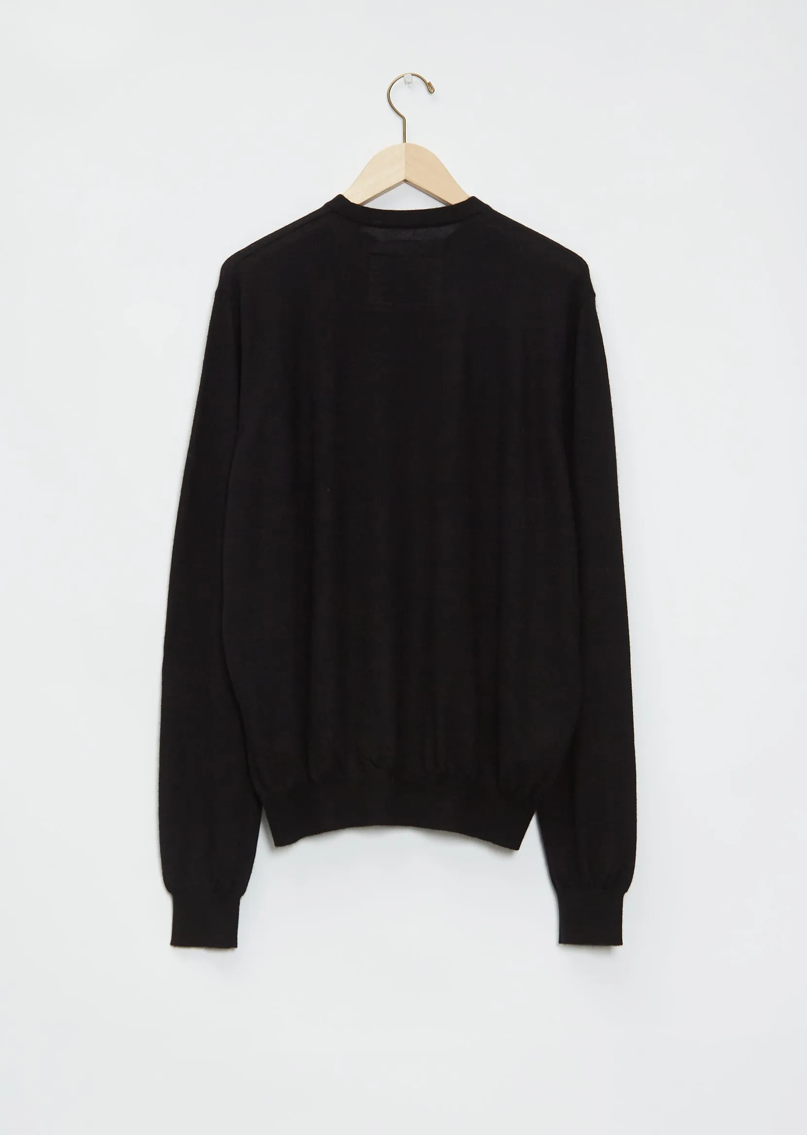 Boyfriend R-Neck Cashmere Sweater —  Black