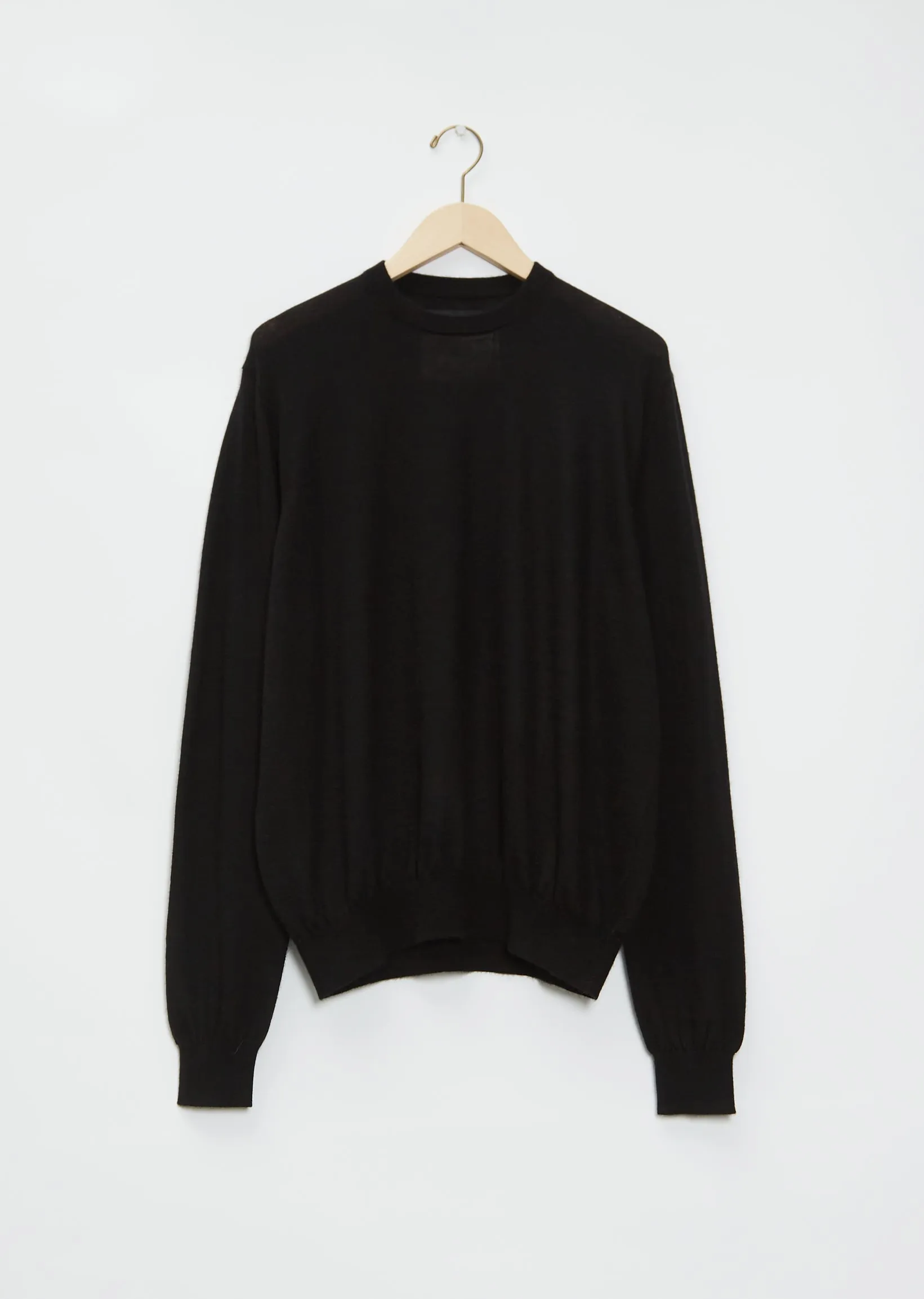 Boyfriend R-Neck Cashmere Sweater —  Black