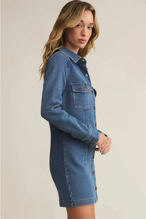 Candice Perfect Knit Denim Mini Dress