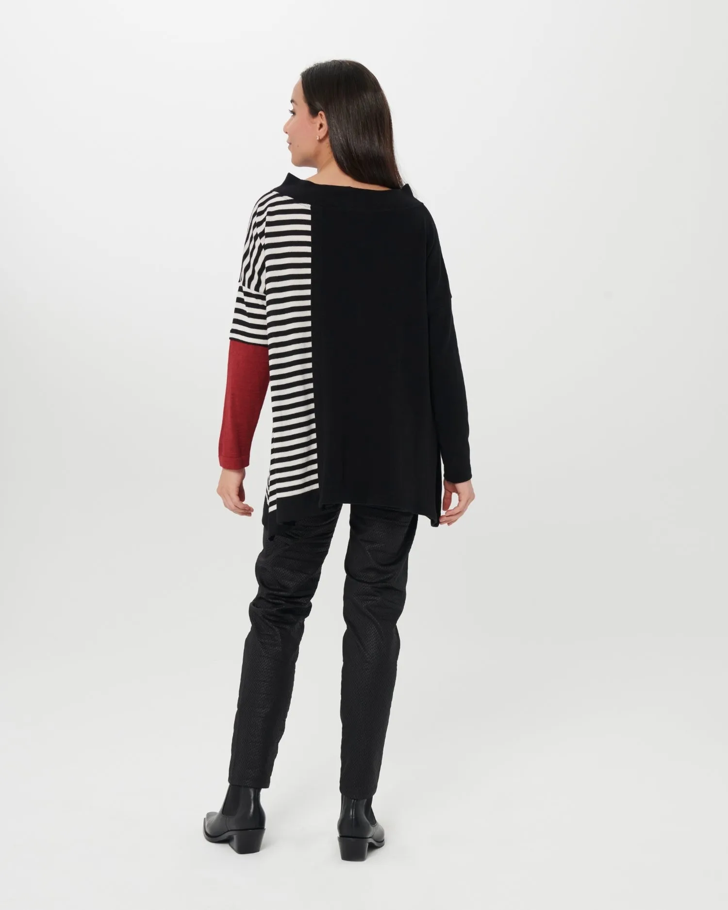 Chiara Cocol Olio Sweater, Black Stripe