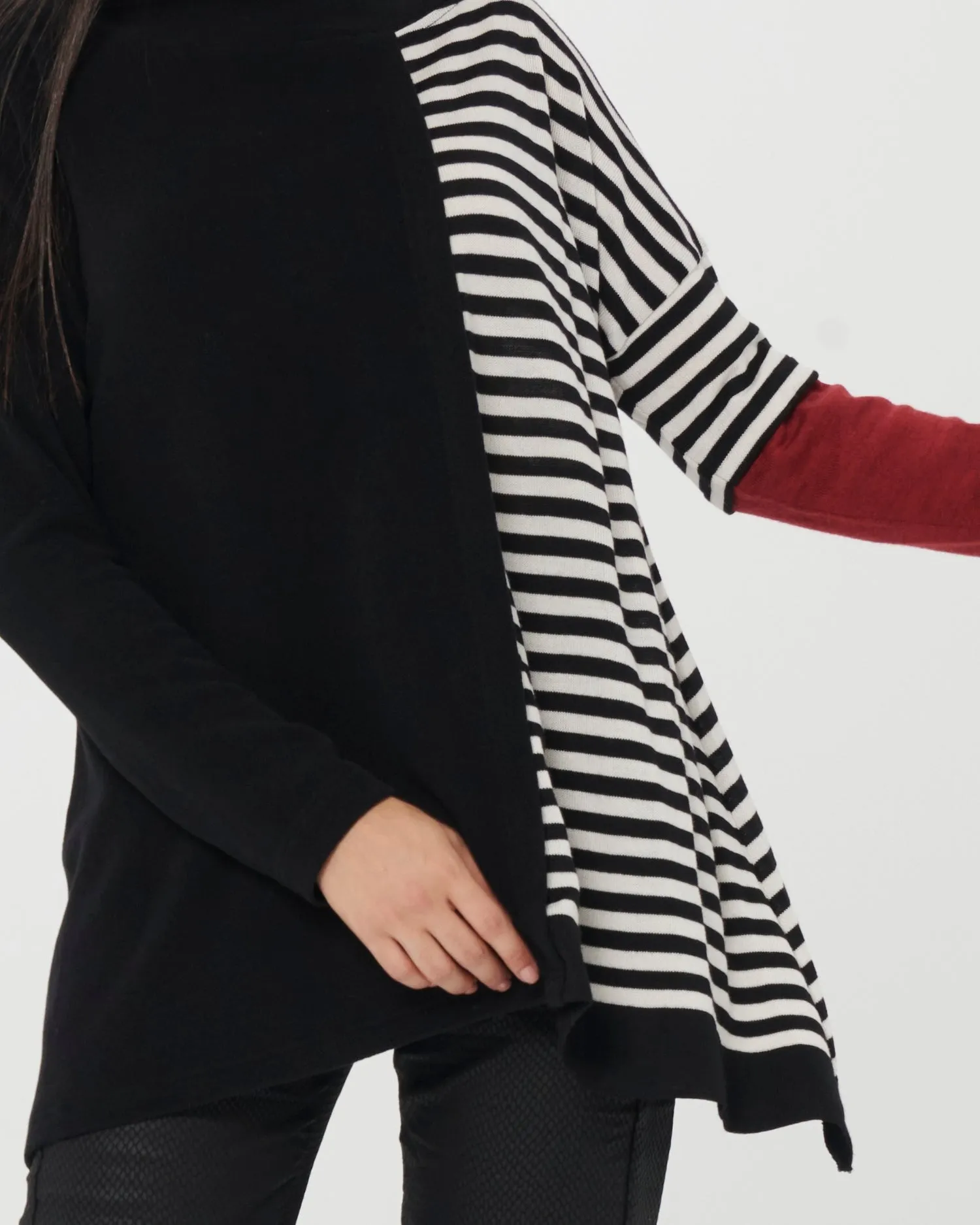 Chiara Cocol Olio Sweater, Black Stripe