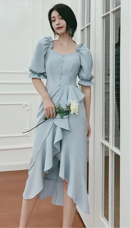 Chic fashion prom bridesmaids semi formal party homecoming dress 2021