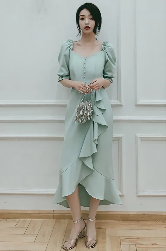 Chic fashion prom bridesmaids semi formal party homecoming dress 2021