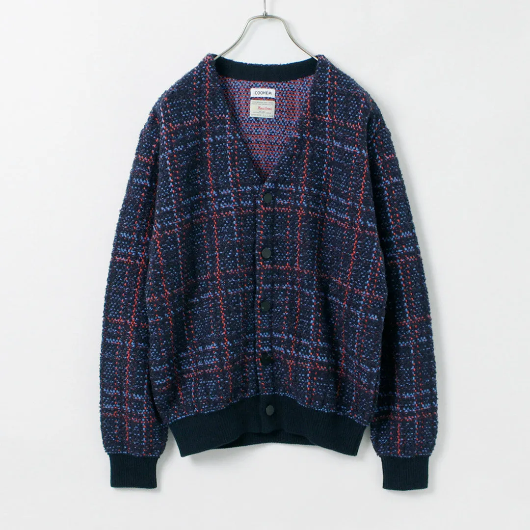 COOHEM / Check Tweed Cardigan