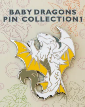 Dragon Pin (Baby White Dragon) | 2" Hard Enamel Pin