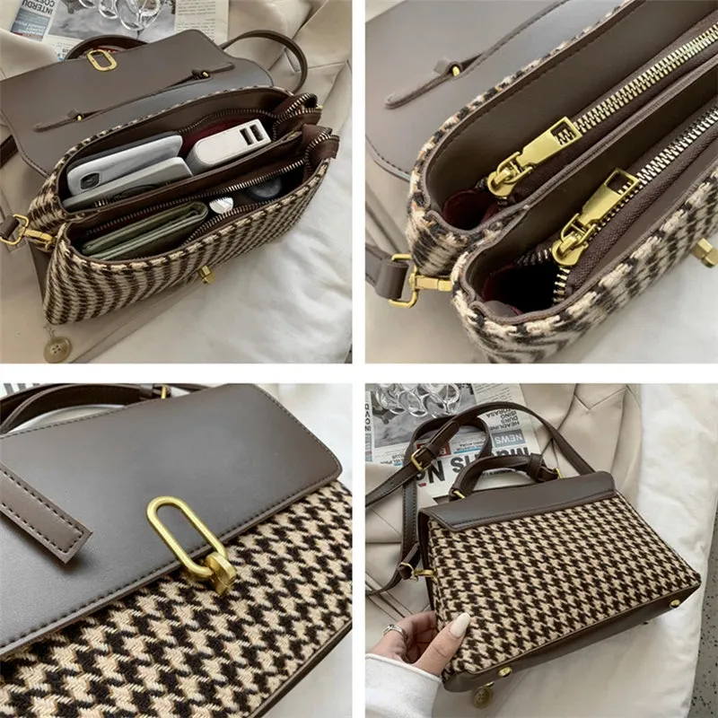 Dushi 2 Layers Small Crossbody Bags With Short Handle For Women 2023 Trend Designer Shoulder Bag PU Leather Ladies Handbags