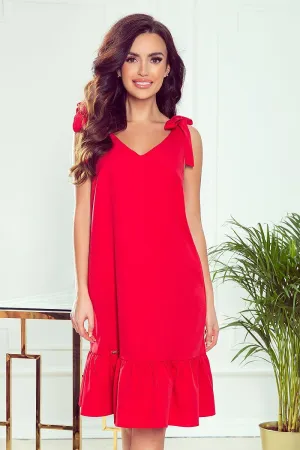 Elegant Ecru Daydress with Bowed Shoulders by Numoco