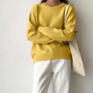 Fashionkova  Cashmere Elegant Women Sweater Oversized Knitted Basic Pullovers O Neck Loose Soft Female Knitwear Jumper