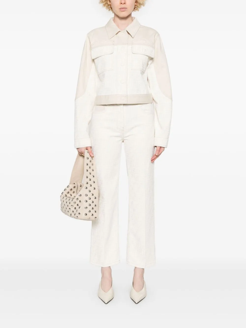 FENDI Women's Mini Cropped Denim Jacket for SS25