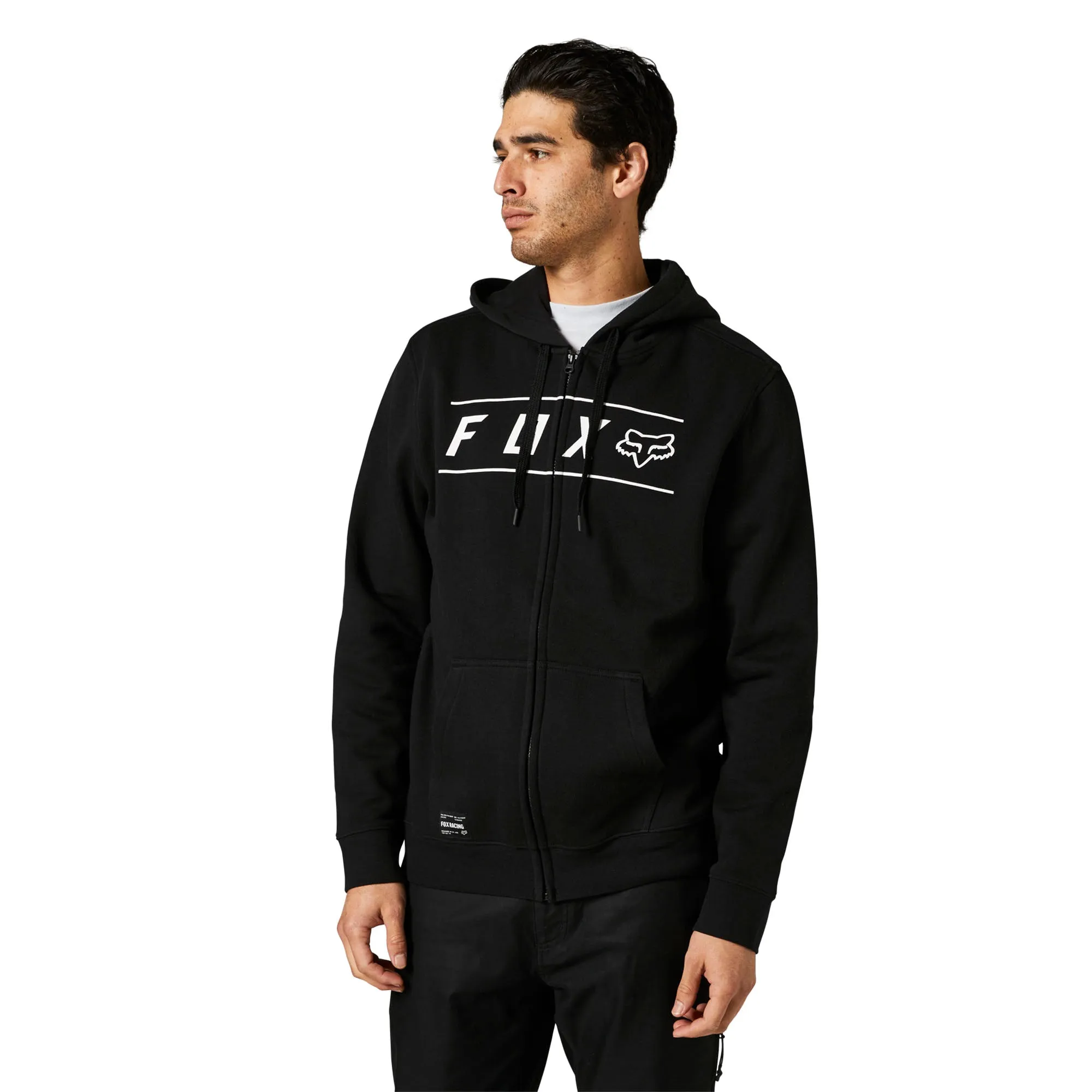 Fox Racing  Mens Black Pinnacle Zip Fleece Hoodie Comfy Heavyweight Sweatshirt