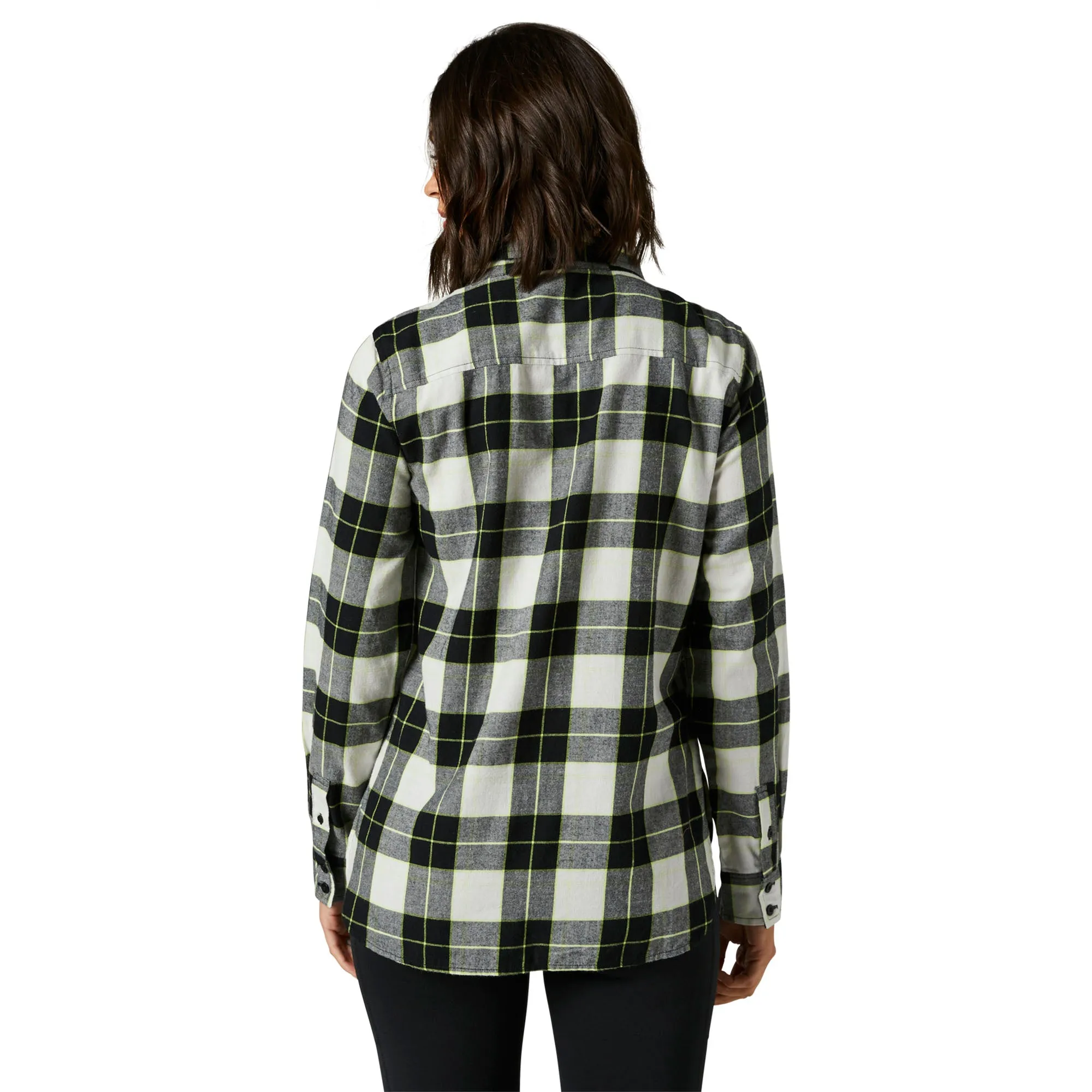 Fox Racing  Womens Light Gray Pines Flannel Shirt Comfy Cotton Long Sleeve Warm
