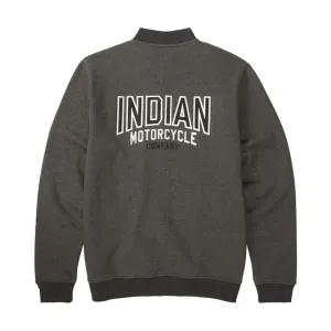 Indian Motorcycle  Mens Colorblock Marl Zip Thru Warm Comfy Casual Grey Silver
