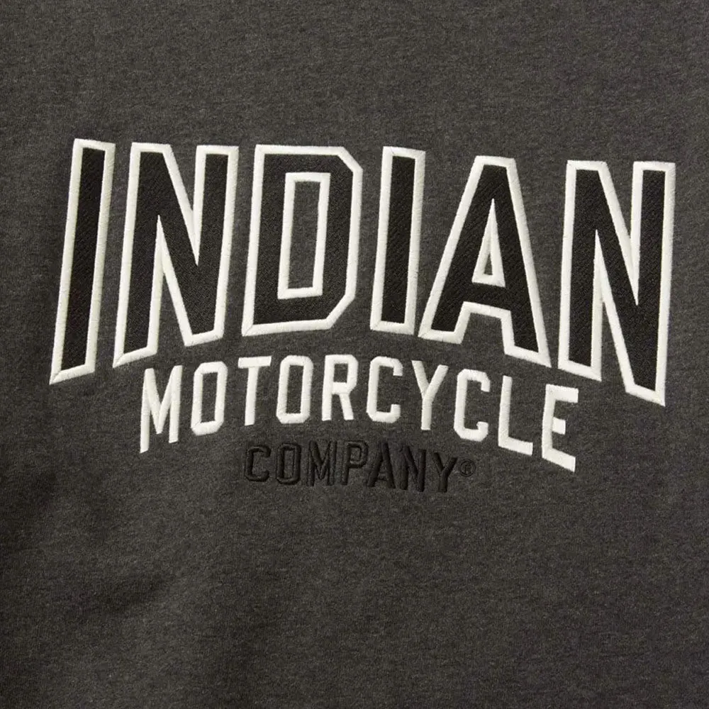 Indian Motorcycle  Mens Colorblock Marl Zip Thru Warm Comfy Casual Grey Silver