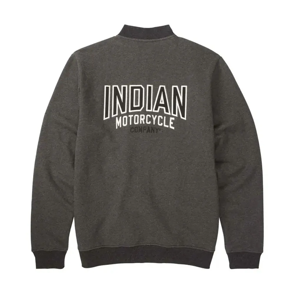 Indian Motorcycle  Mens Colorblock Marl Zip Thru Warm Comfy Casual Grey Silver