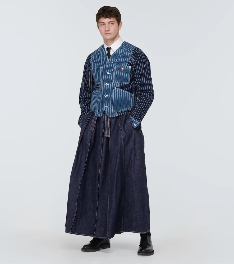 Kenzo Patchwork striped denim jacket