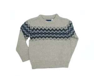 Kids Pullover - Round Collar - Ligt brown patterned