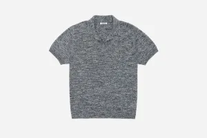 Knit Polo ~ Black Marled Yarn
