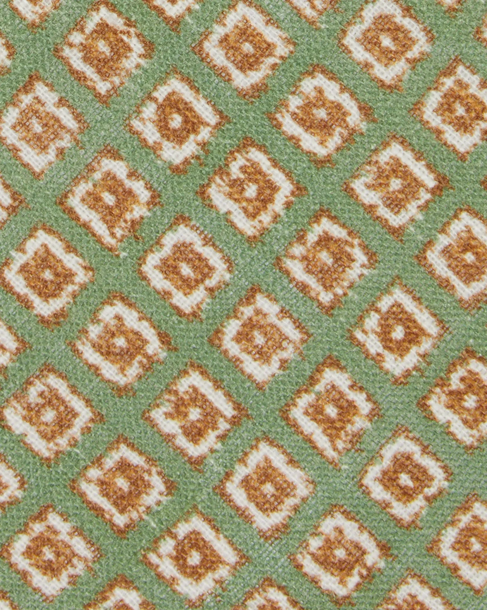 Linen Print Tie in Sage/Havanna Foulard