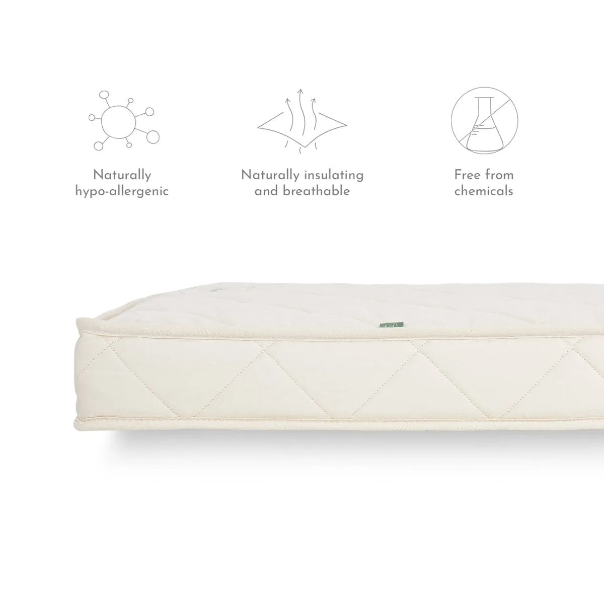 Little Green Sheep Natural Twist Cot Mattress to fit Boori / Stokke Home Cot / Pottery Barn Kids - 70x132cm