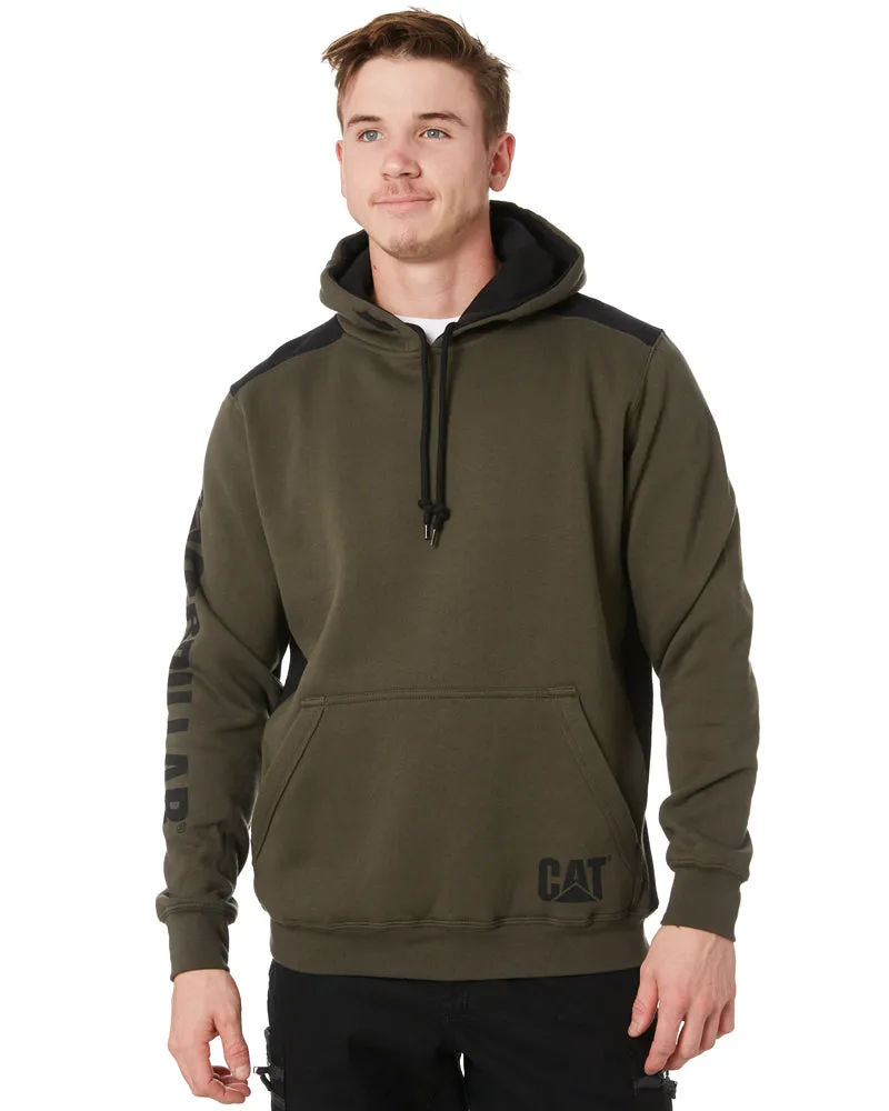 Logo Panel Hooded Sweatshirt - Army Moss