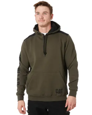 Logo Panel Hooded Sweatshirt - Army Moss
