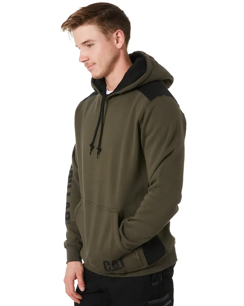 Logo Panel Hooded Sweatshirt - Army Moss