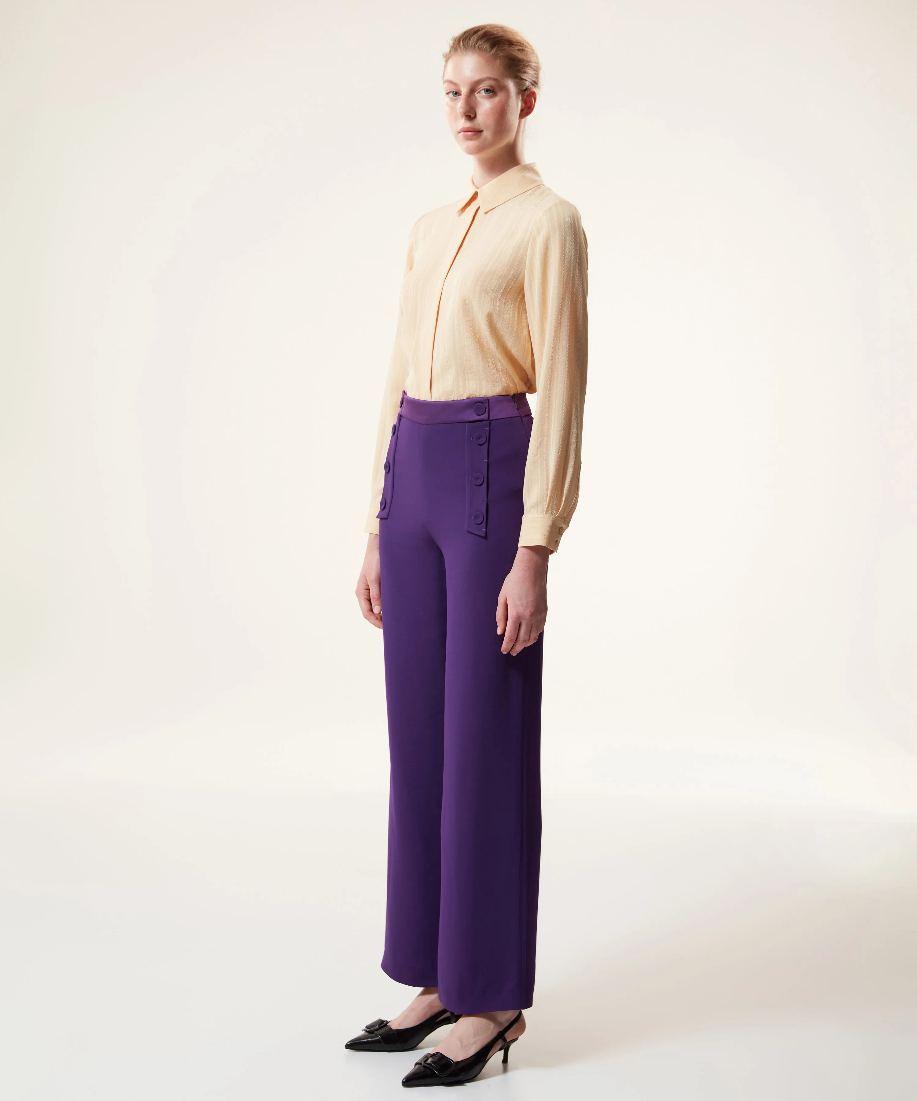 Machka Jacquard Silk Blouse Cream