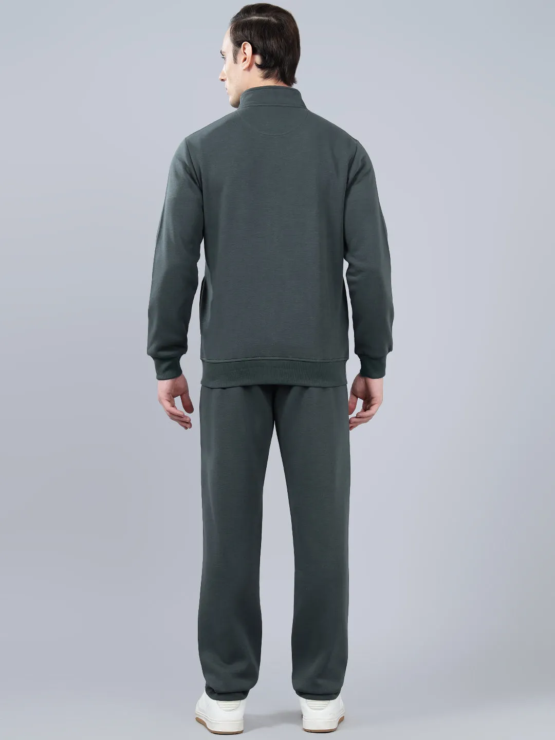 Men's Grey Printed Winter Track Suit