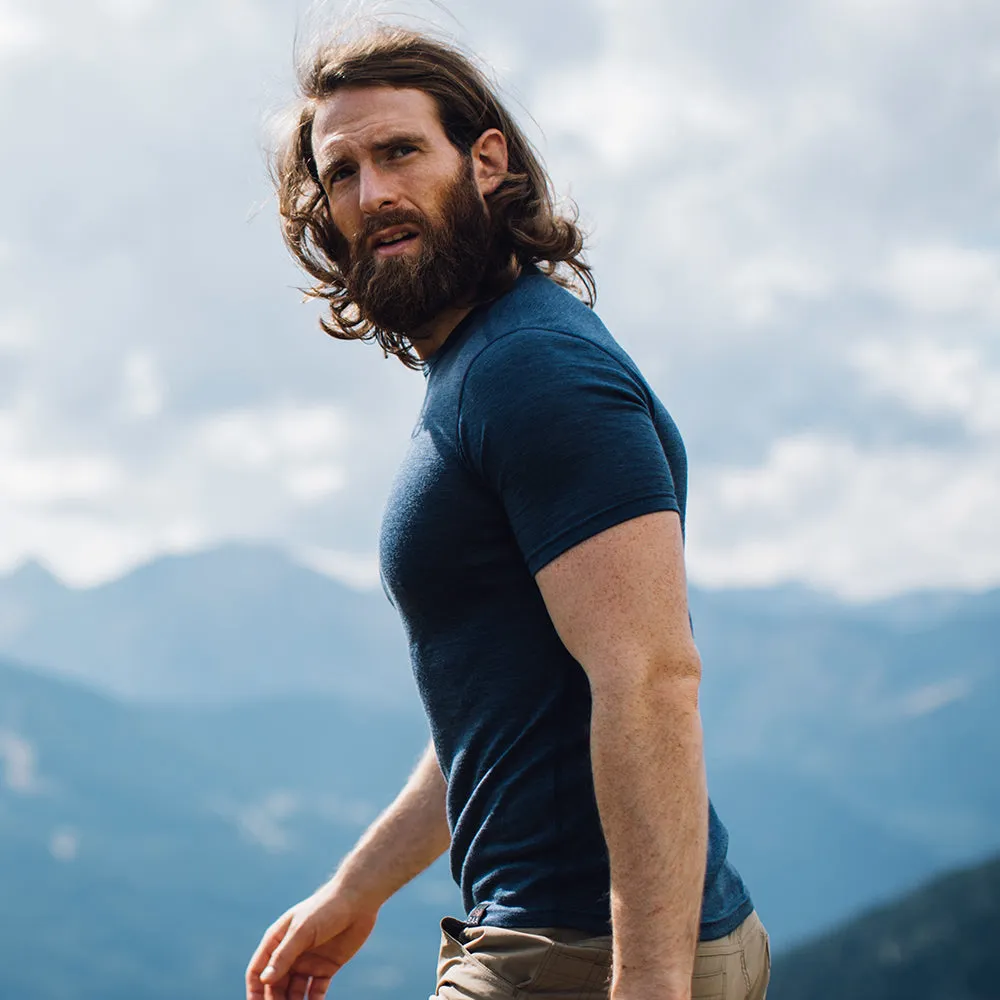Mens Merino 150 Short Sleeve Crew (Denim)