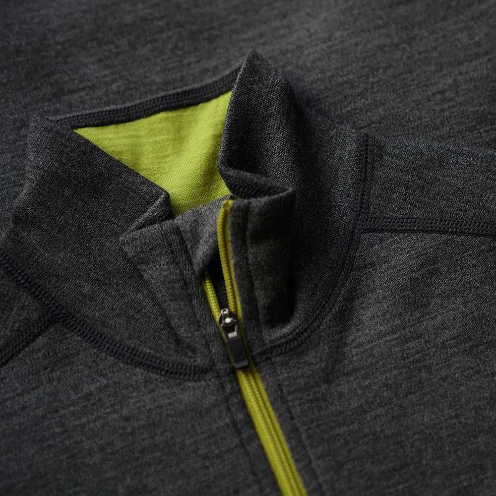 Mens Merino 320 Long Sleeve Half Zip (Smoke/Lime)