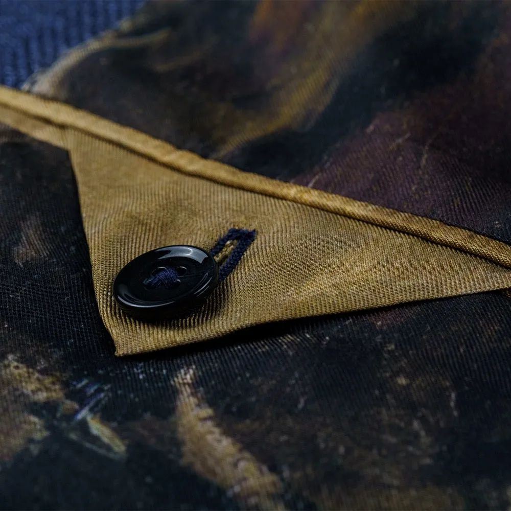 Mid Blue Herringbone Merino Wool Jacket