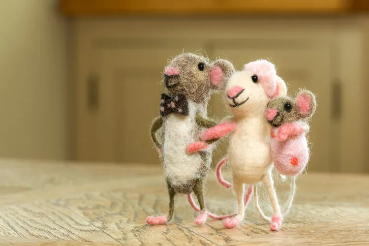 Mummy and Dady Mouse Carrying a Baby Girl