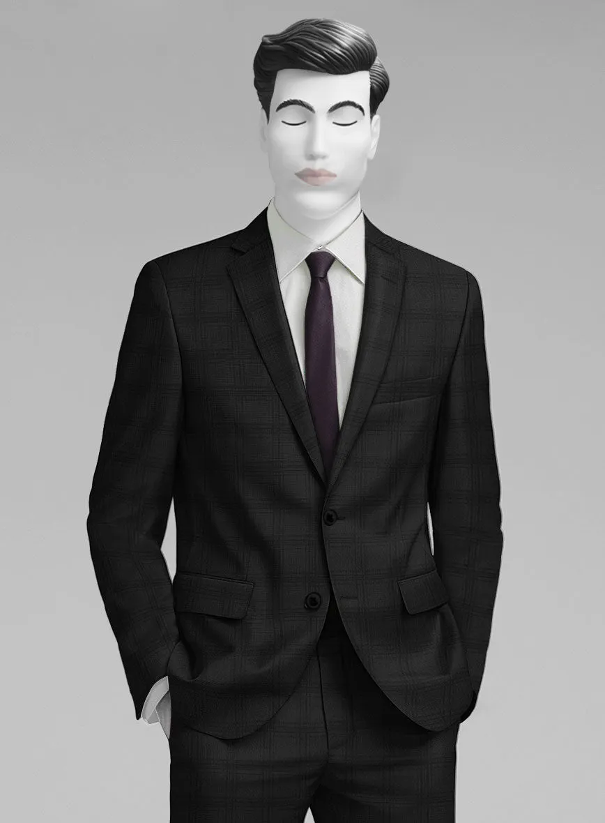 Napolean Brook Overcheck Black Wool Jacket