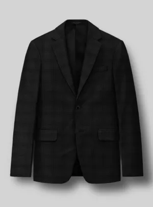 Napolean Brook Overcheck Black Wool Jacket