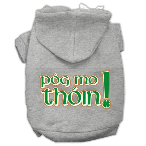Pog Mo Thoin Screen Print Pet Hoodies Grey Size Xs (8)