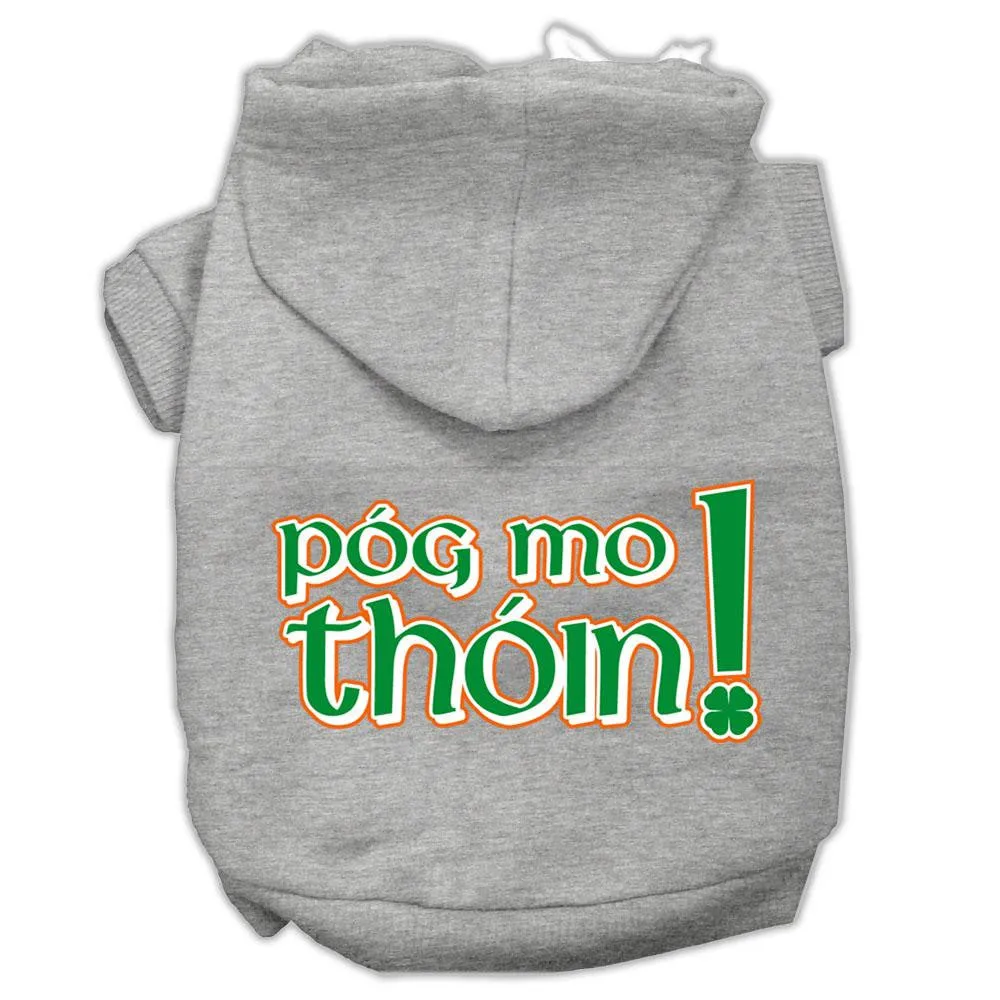 Pog Mo Thoin Screen Print Pet Hoodies Grey Size Xs (8)