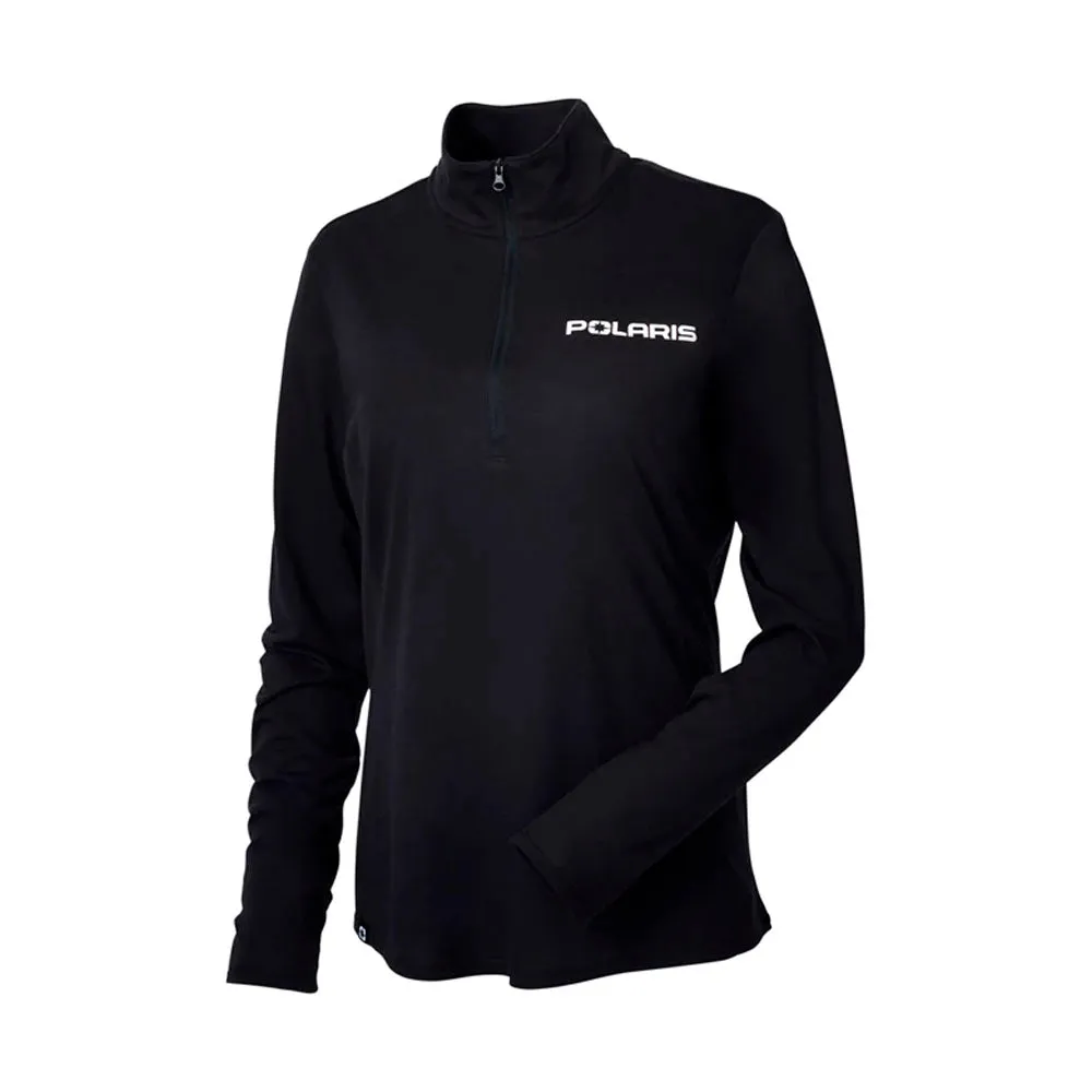 Polaris  Womens Black Adapt Quarter Zip Sweatshirt Comfortable Polyester Cotton