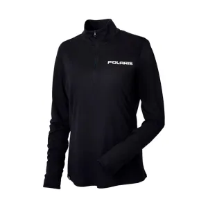 Polaris  Womens Black Adapt Quarter Zip Sweatshirt Comfortable Polyester Cotton