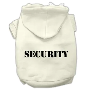 Security Screen Print Pet Hoodies Cream Size w- Black Size text XXL (18)