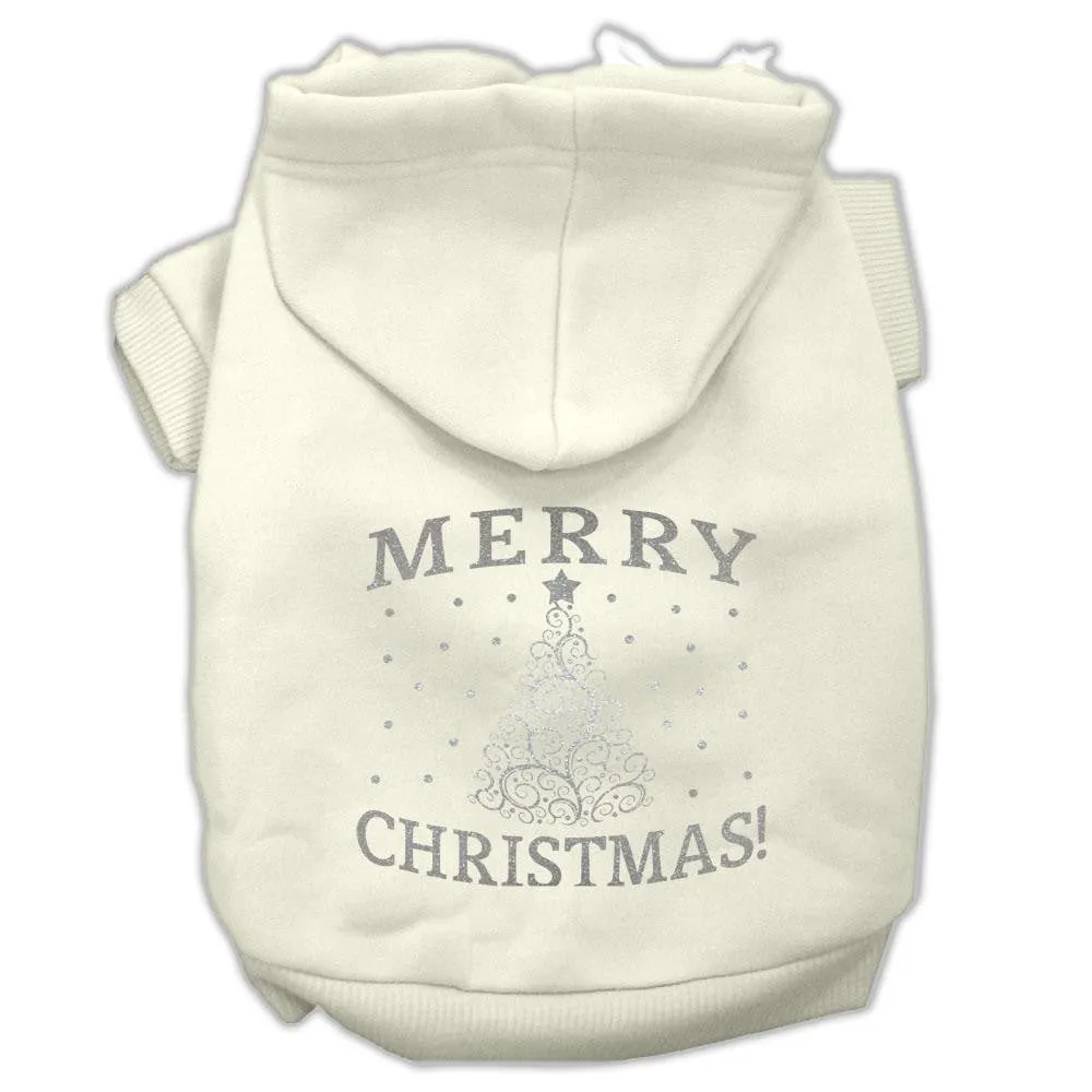 Shimmer Christmas Tree Pet Hoodies Cream Size Sm (10)